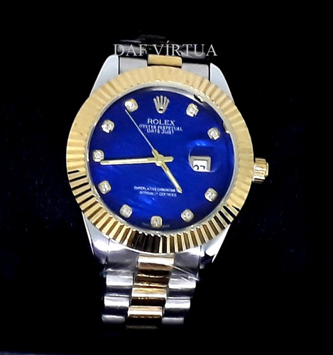 Relógio Dourado Prata Rose + Corrente Banhada + Cruz + Caixa