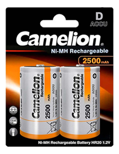 Pila D Recargable Camelion De 2500mah X 2 Unid.