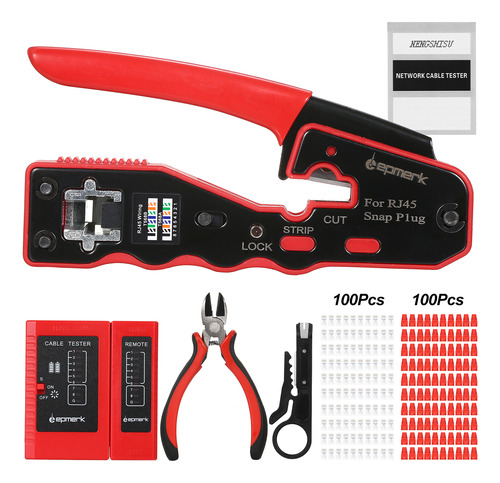 Probador De Cables De Red Con Módulos Cat6 Cat5e