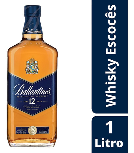 Ballantine's Whisky Escocês 12 Anos 1litro 100% Origina