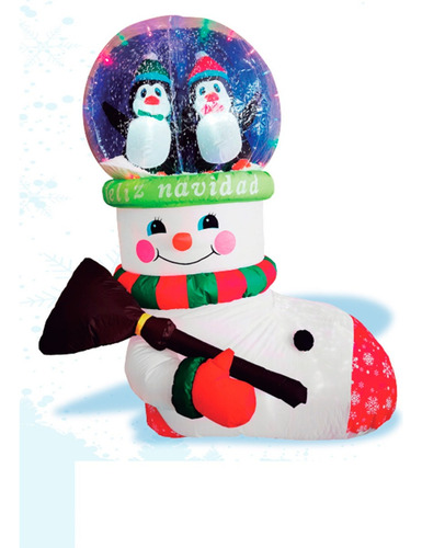 Inflable De Navidad Muñeco De Nieve Bota Con Esfera 1.5m