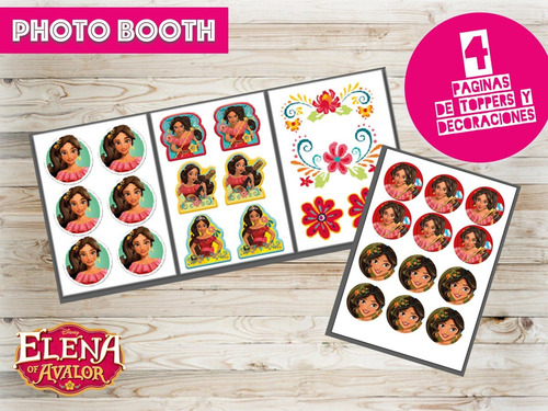 Photo Booth Elena De Avalor Disney Props Kit Imprimible