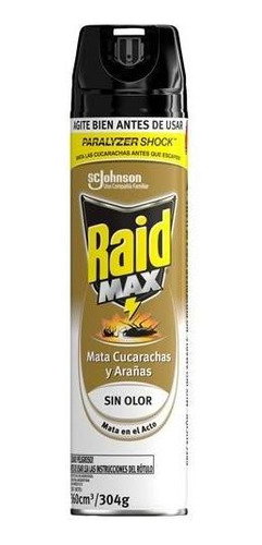 Imagen 1 de 6 de Raid Aerosol Max Cucarachas  Sin Olor - 360 Cm 3