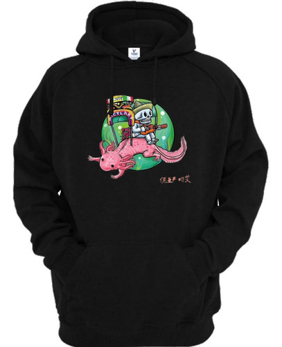 Sudadera Negra Axolotl Trajinera De Muertos