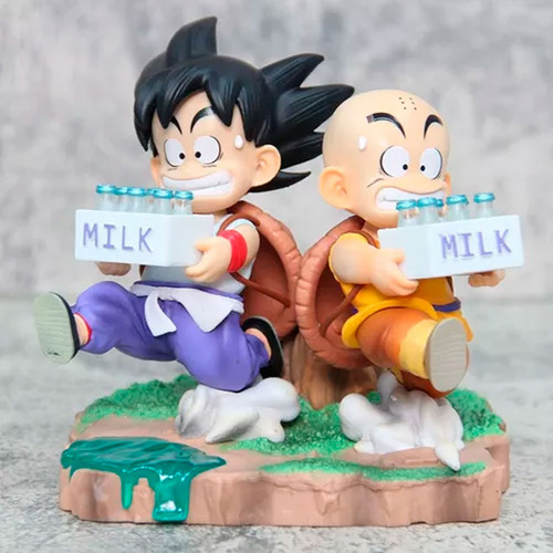 Figura Dragon Ball Goku Y Krillin Reparto De Leche