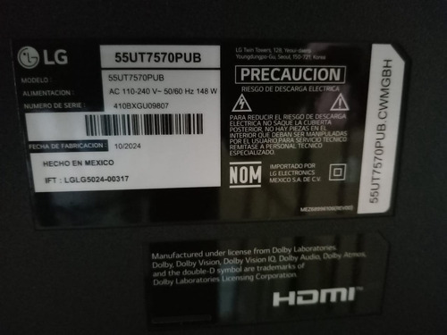 LG 55 Ut75 4k Uhd Smart Tv Led 55ut7570pub Para Partes (Usado)