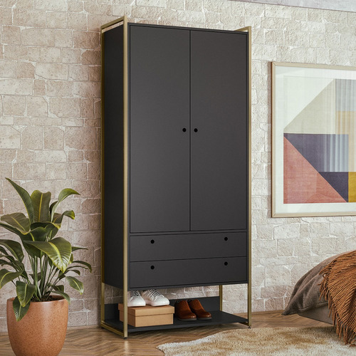 Closet Industrial Modulo Anubis 2 Portas 2 Gavetas Preto