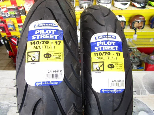 Llantas Michelin 140/70-17 66s + 110/70-17 54s Pilot Street