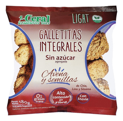 Galletas Integral De Avena Y Pasas S/azucar Veganas 180g