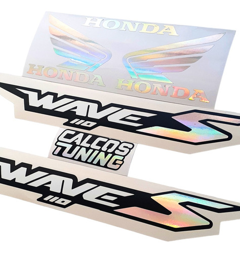 Kit Calcos Honda Wave 110s 2021 . Tornasolado