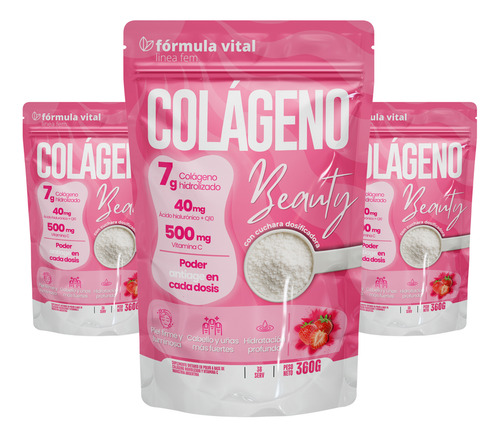 Fórmula Vital Beauty Combo X3 | Hidratación Y Elasticidad Sin Sabor