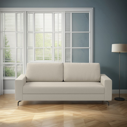 Sofá Loft 174 Cm Linho Areia 3 Lugares