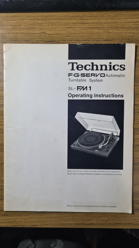 Manual Tocadiscos Technics Japan 