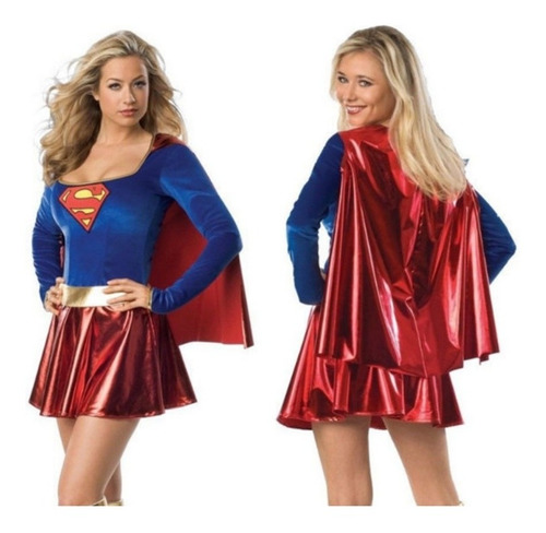 Vestido De Superchica Para Mujer Disfraz Halloween