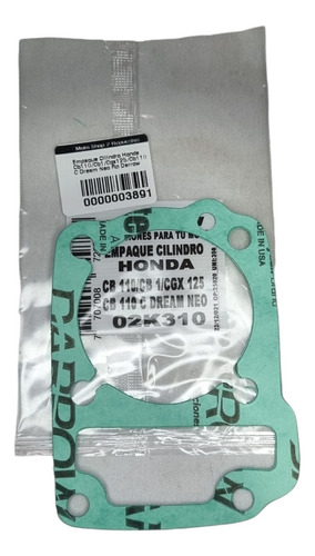 Empaque Cilindro Honda Cb Cgx 125 Cb 110 C Dream Neo Darrow