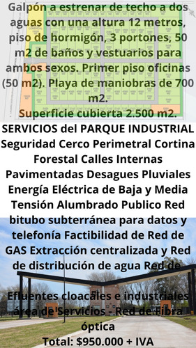 Galpon 2500 M² En Alquiler Parque Industrial Moreno