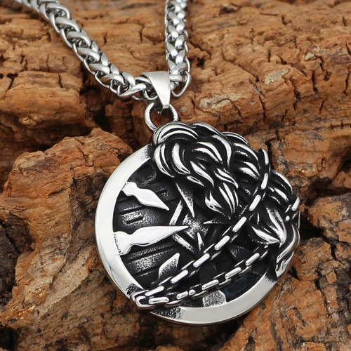Imagen 9 de 9 de Collar Nórdico Vikingo Amuleto Acero Inoxidable Para Hombre