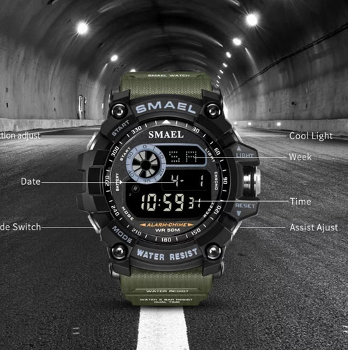 Relógio Masculino Smael 8010 Original Tático Militar C Caixa