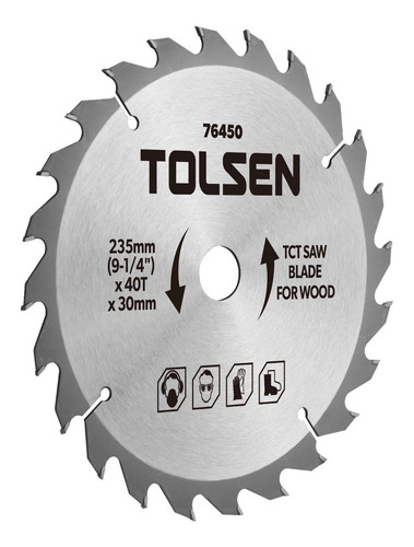 Disco Sierra P/  Madera 60 Dientes Ind. 9 1/4'' Tolsen 76451