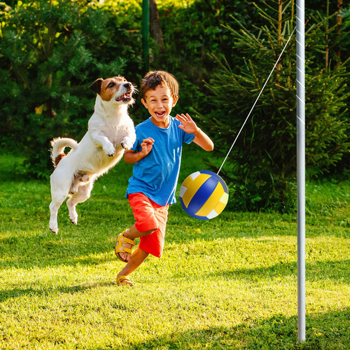 Juego De 2 Bolas De Amarre Y Cuerda Para Tetherball Yellow, Blue, White