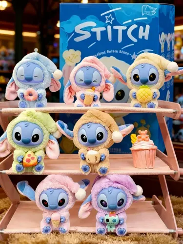 Boneco Labubu Stitch Caixa Surpresa Pelúcia Chaveiro