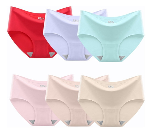 Calzones Dama,pantaleta Bikini Láser Sin Costuras , 6 Piezas