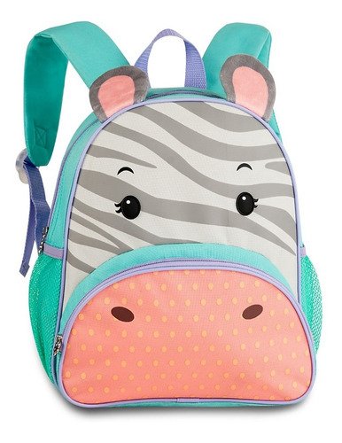 Mochila Animais Clio Pets Zoo Menina Infantil Unicórnio Rosa Cor Zebra