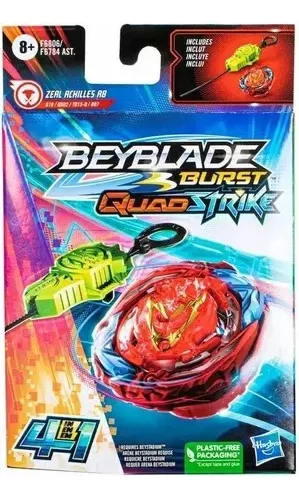 Beyblade Burst Quadstrike Zeal Achilles A8 - Hasbro - Pião de