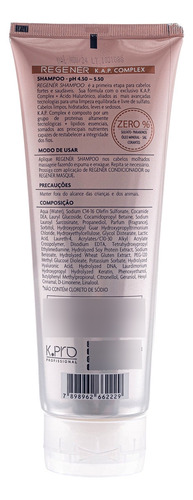 K.pro Regenér Shampoo Cabelos Ressecados Frágeis 240ml