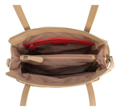 Bolsa Satchel Cloe Eresmi Mediano Color Beige