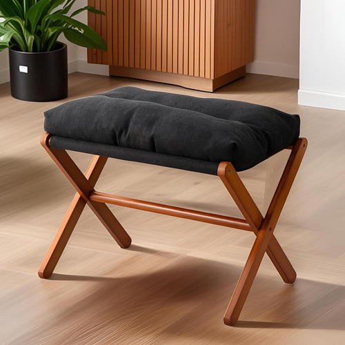Reposapiés Portátil Otomano Para Sala De Estar Y Negro