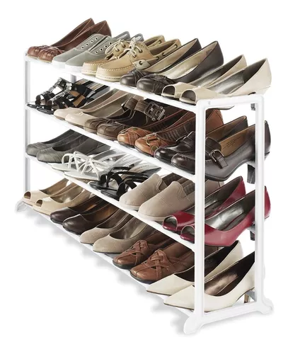 WHITMOR - Zapatero de 4 estantes para 20 pares de zapatos. Banca de  almacenamiento vertical. Torre portátil para organizar zapatos para el  hogar.