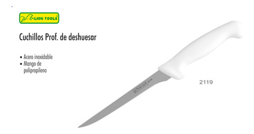 Cuchillo Profesional Deshuesar Recto 6 Pulgadas Lion Tools