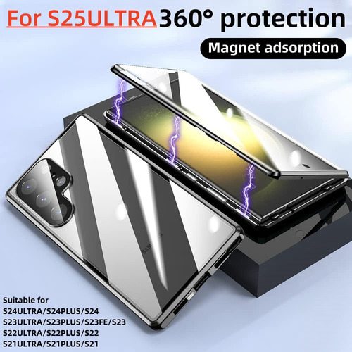 Cubierta Trasera De Cristal Templado/magnético Para Samsung S24 S25 Ultra