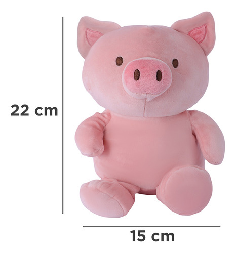 Miniso Peluche Cerdito Felpa Rosa 22x15 Cm