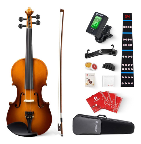 Vangoa Violín 3/4 Acústico Para Principiantes Con Estuche