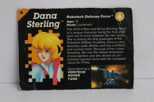 1986 Filecard Dana Sterling Robotech Matchbox