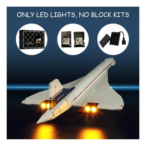 Kit De Luz Led Mililier Para Lego Airbus Concorde Set, Con