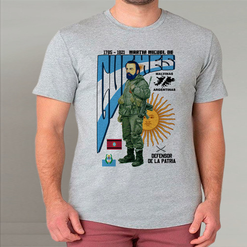 Guemes Martin Salta Remera Malvinas