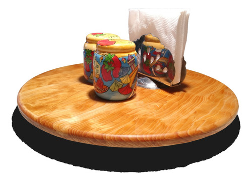 Base Giratoria Porcelanato Y Madera 40 Cm