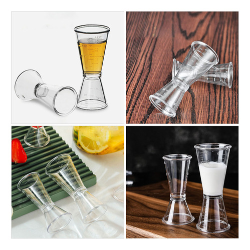 Vaso Medidor Jigger De Plástico Con Doble Punta, 6 Unidades