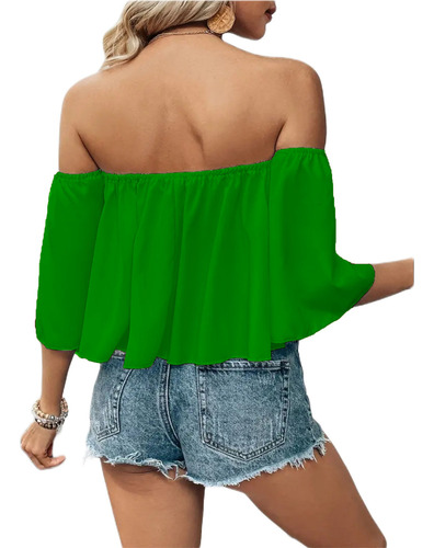 Blusa Campesina Hombros Descubiertos Fresca Y Comoda