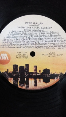 Pepe Galan - 40 Minutos A Todo Baile (vinilo) 1986 (Usado)