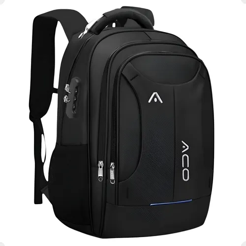 Mochila Masculina Feminina Bagear Impermeável Escolar Notebook 17'' Reforçada Viagem Faculdade Executiva Saida Usb Identificador De Bagagem Cabo De Aço Cor Preta 35L