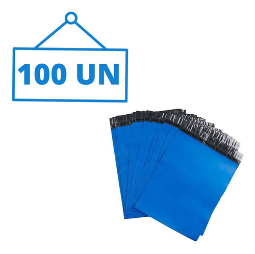 Envelope Segurança Correios Sedex 19x25 100 Azul Lacre