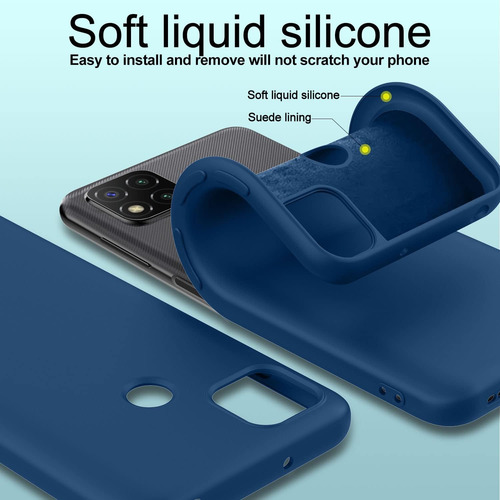 Funda Silicona Líquida Tpu Carcasa Para Redmi 10a/9c+mica Azul Redmi 10a/9c/9c Nfc