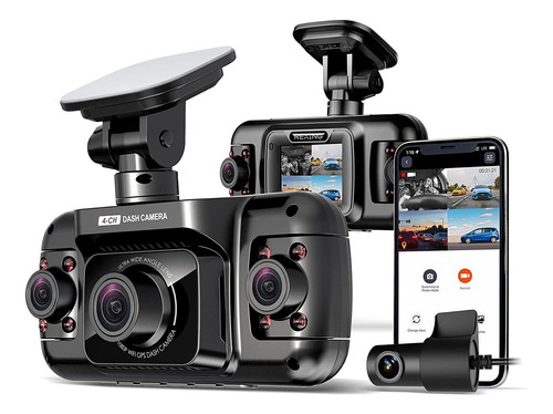 Dash Cam Rexingusa 4 Canales, 1080p, Wifi, Gps, Modo Parking