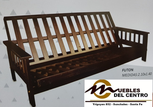 Futon En Madera, Con Colchon