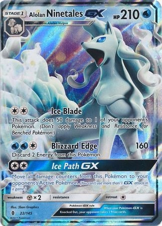 Alolan Ninetales Gx 22/145 Ultra Raro Pokemon Tcg