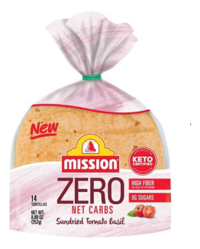 Mission Zero Net Carb, Tortillas Sundried Tomato Basil 252g 